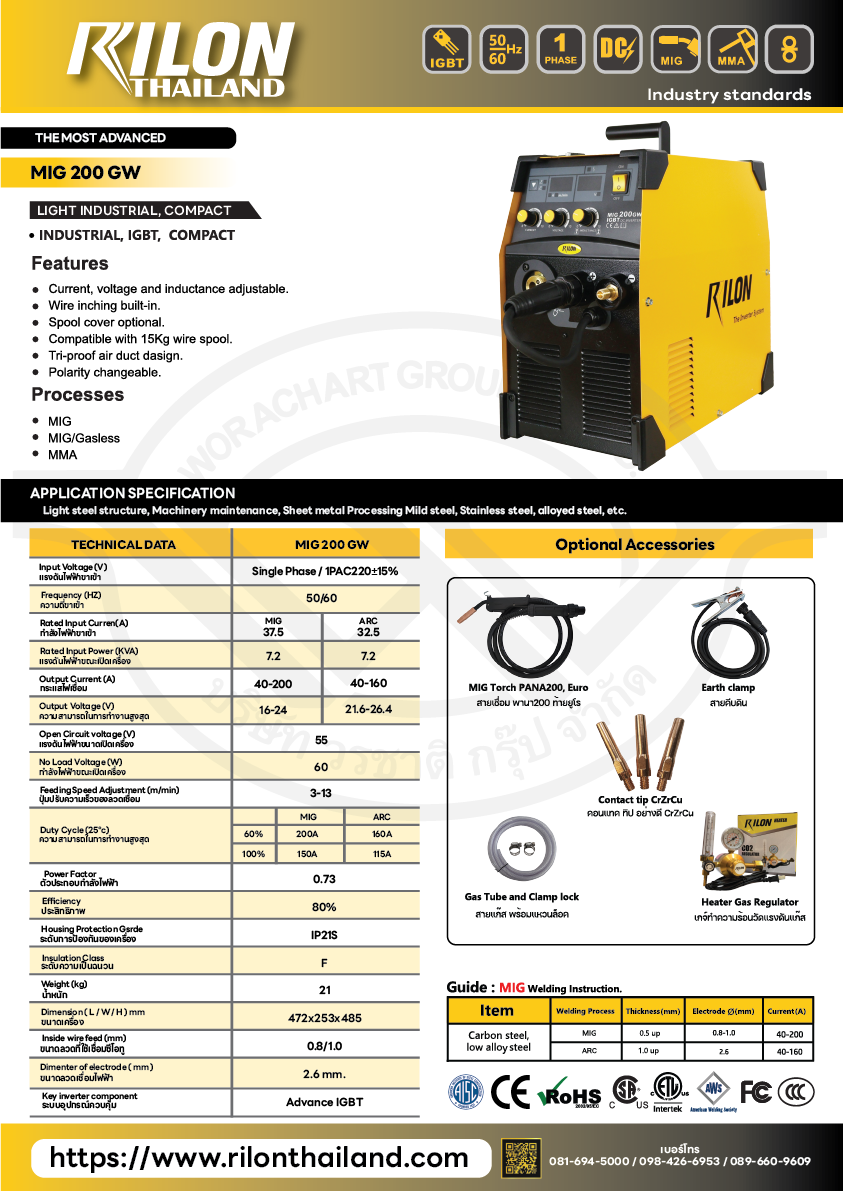 Rilon Thailand RILON MIG200GW product